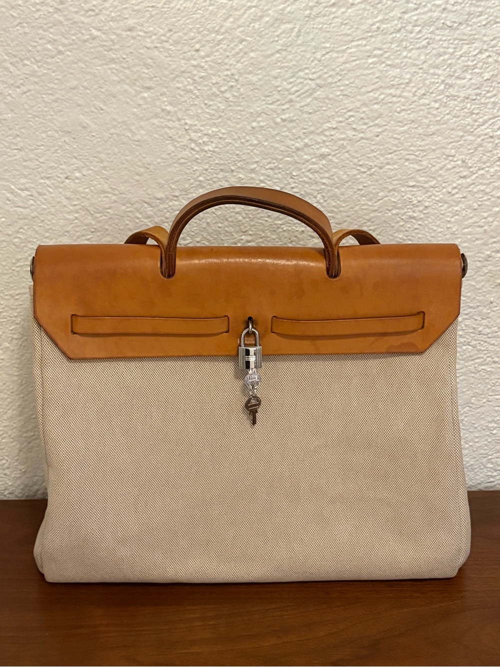 Authentic Hermès Toile Canvas Herbag - Vintage - Picture 4 of 16